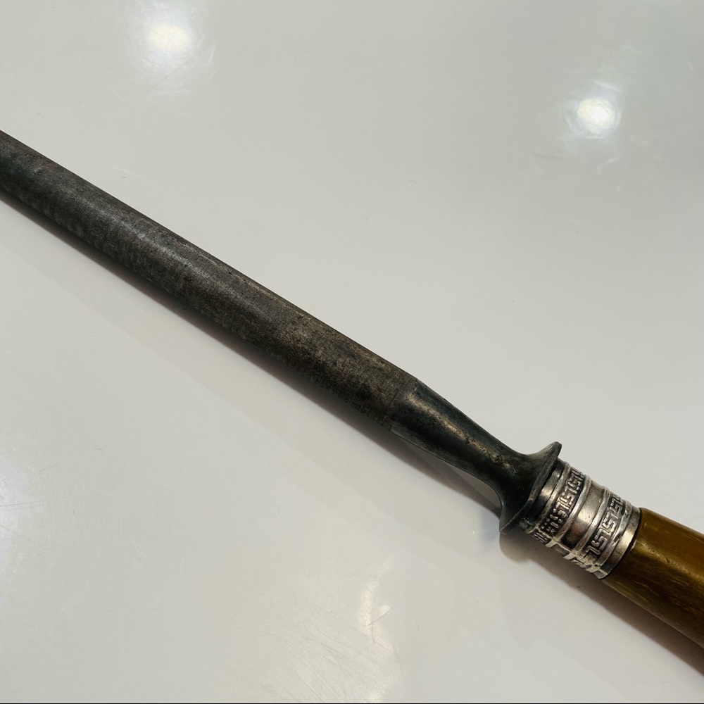 Vintage Sterling Silver Knife Sharpener Honing Steel Rod with Bakelite handle - Picture 3 of 12